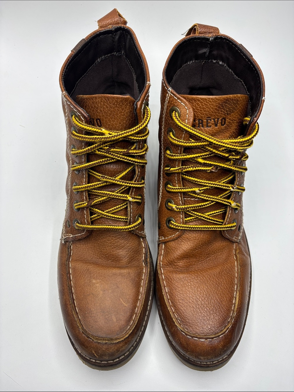 Crevo Men’s Buck 226 Brown Caramel Leather Lace Up Crepe Sole Work Boot Size 12